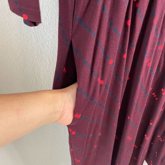 Boden Womens 12L Cressida Faux Wrap Dress 3/4 Sleeve Stretch V Neck Knee Length - Picture 7 of 10